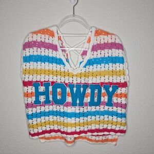 Judith March Multicolor "Howdy" Crochet Knit Top